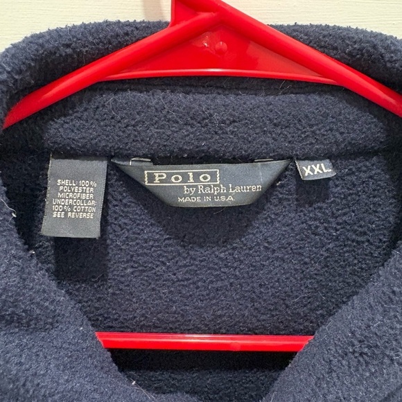 Polo Ralph Lauren Mens Fleece Jacket Blue Full Zip Mock Neck Size XXL - Picture 4 of 6